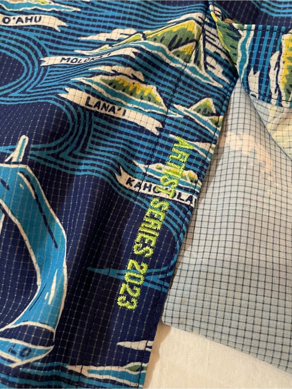 Tommy Bahama Artist Series Navy Tropical Ocean Print Button-Down Shirt - Picture 3 of 8